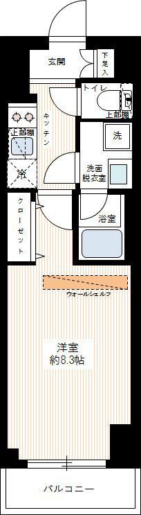 ブライス亀戸DUE(1K/4階)の間取り写真