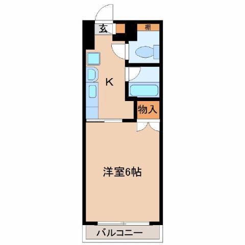 プチメゾン鶴島(ワンルーム/2階)の間取り写真