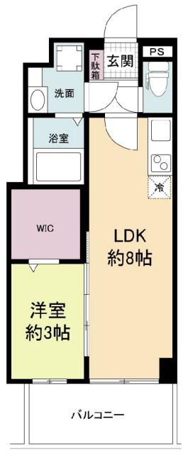 セレニテ谷九プリエ(1LDK/2階)の間取り写真