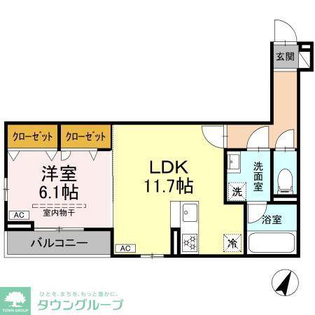 エスペリア新百合ヶ丘(1LDK/3階)の間取り写真