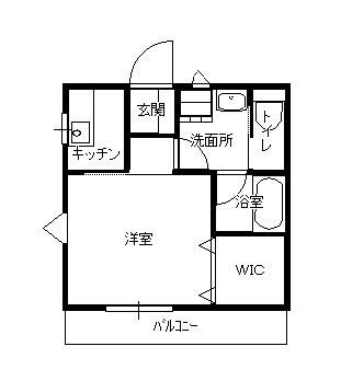 コーポ里住II(1K/2階)の間取り写真