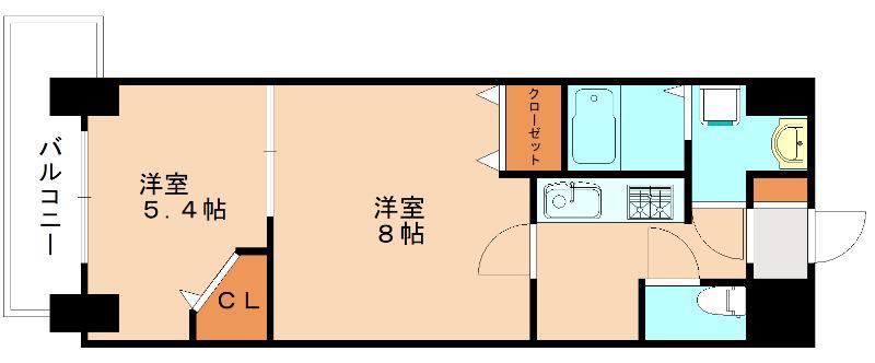 木下鉱産ビル 3(2K/10階)の間取り写真