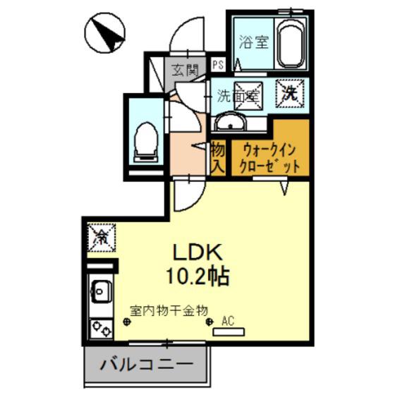 エスタシオンJ(ワンルーム/1階)の間取り写真