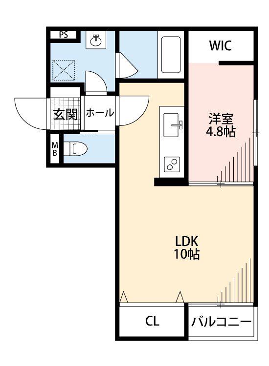 プレステージア水前寺(1LDK/1階)の間取り写真