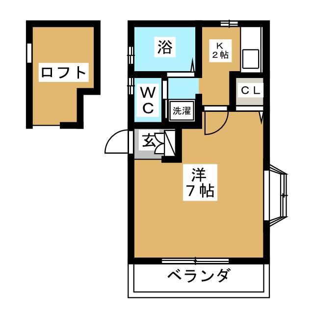 マーメゾン(1K/2階)の間取り写真