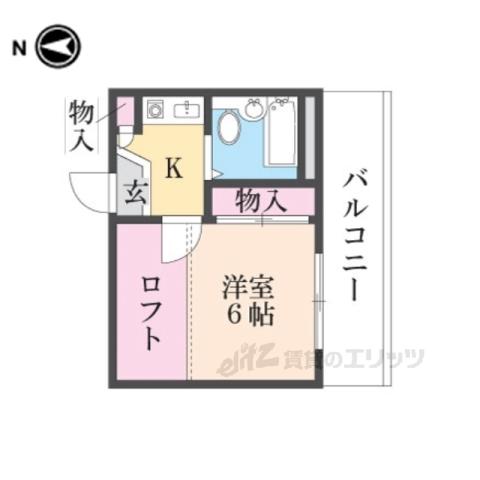 ハイツマルシェⅡ(1K/2階)の間取り写真