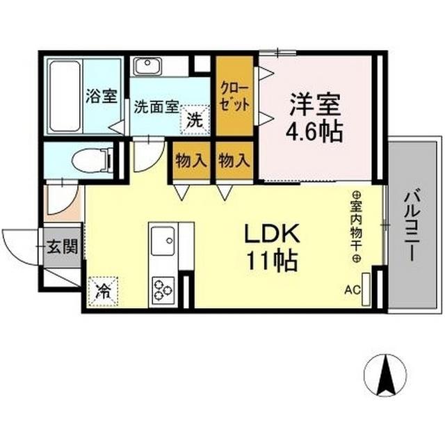 SERENOM(1LDK/3階)の間取り写真