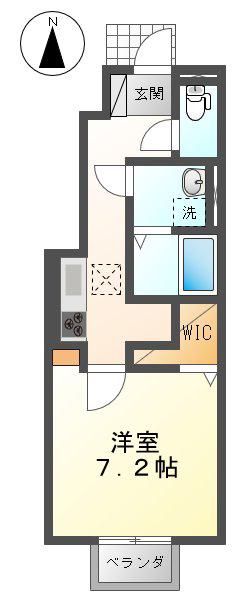 D-ROOM小倉寺 A(1K/1階)の間取り写真