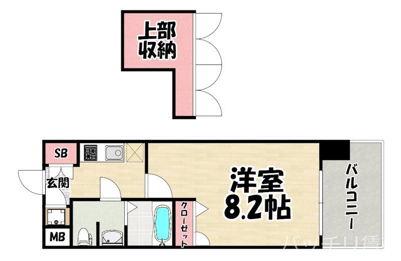 NO60 V TOWER 天神(1K/6階)の間取り写真