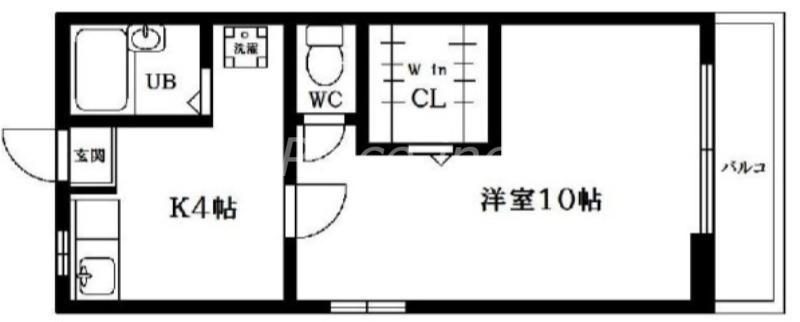 山マンション長柄西(1DK/2階)の間取り写真