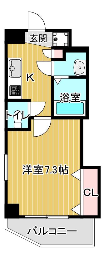 ラグゼ都島北II(1K/7階)の間取り写真