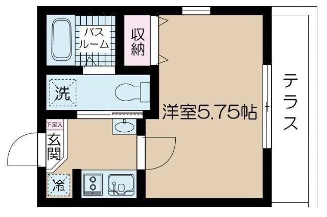 NSGATE二子玉川(1K/1階)の間取り写真