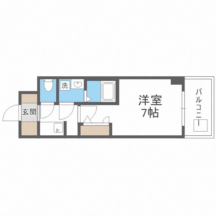 S-RESIDENCE難波大国町DEUX(1K/11階)の間取り写真