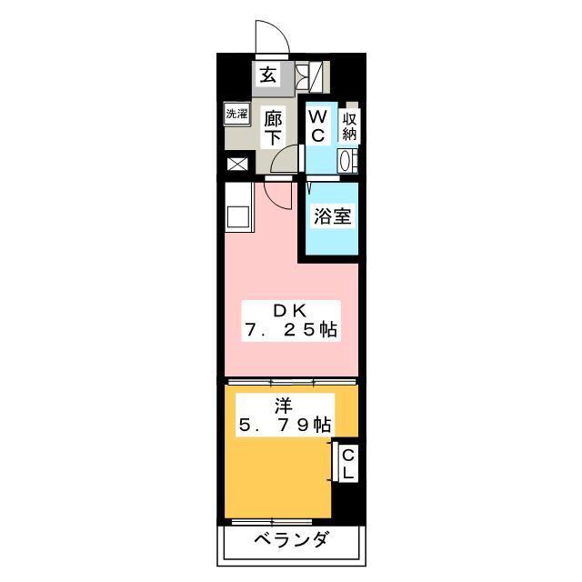 GENOVIA 練馬春日町 SKYGARDEN(1DK/5階)の間取り写真