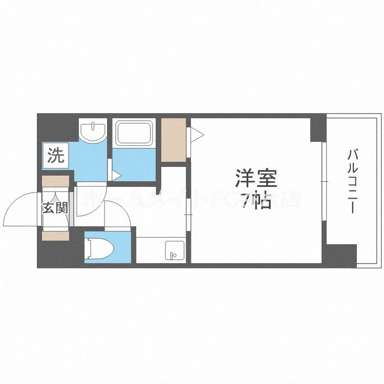 S-RESIDENCE福島GRANDE(1K/2階)の間取り写真