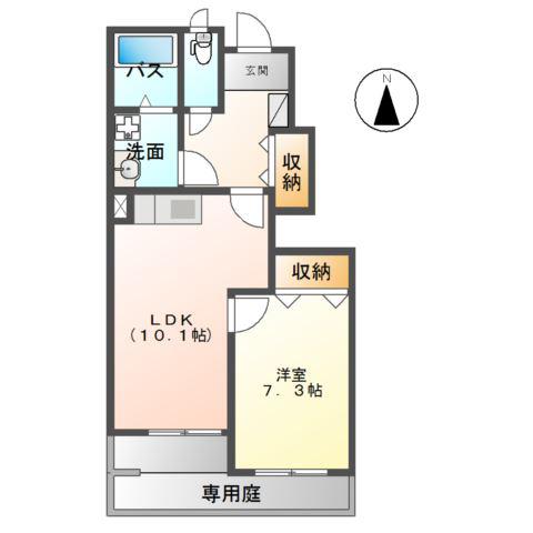 プラタナス(1LDK/1階)の間取り写真
