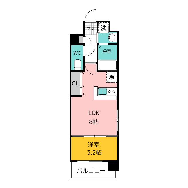 YSP県庁前(1LDK/7階)の間取り写真