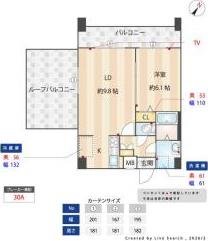 アーバハイツ六町環七北通(1LDK/7階)の間取り写真
