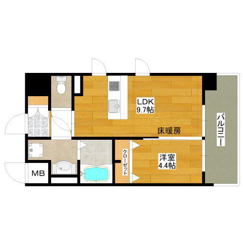 第23関根マンション(1LDK/5階)の間取り写真