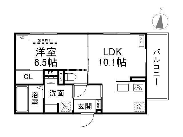 GRAMM西伊達(1LDK/2階)の間取り写真