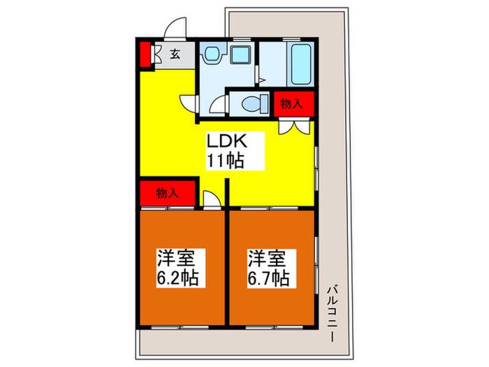 第7池田マンション(2LDK/4階)の間取り写真