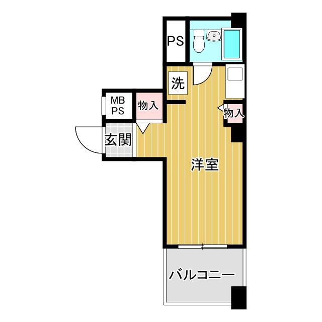 ホーユウコンフォルト東住吉(1K/7階)の間取り写真