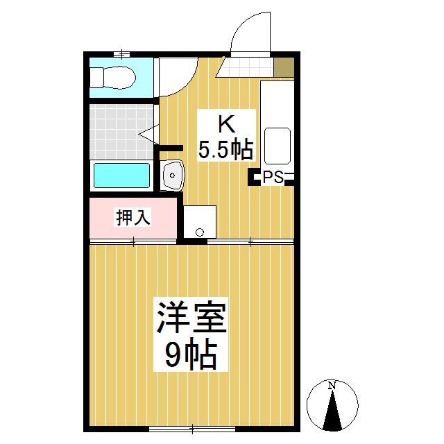 フレグランス三井西館(1K/1階)の間取り写真