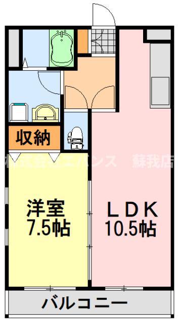 エターナI(1LDK/1階)の間取り写真