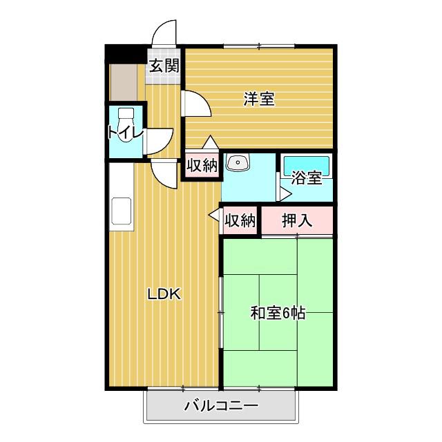 ストークホームIII(2LDK/2階)の間取り写真
