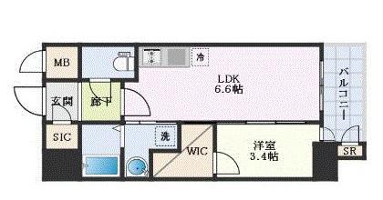 エステムコート名古屋新栄IVネスト(1DK/10階)の間取り写真