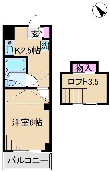 ロイヤルヴェッセル(1K/1階)の間取り写真