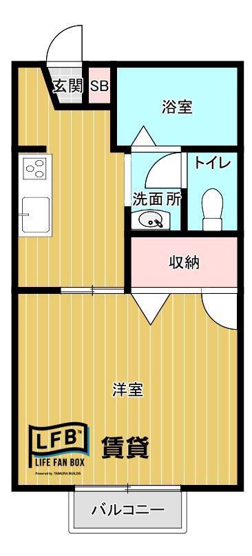 エスポルトハイツ湯田A棟(1K/1階)の間取り写真