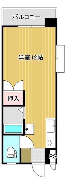 アゼリア(ワンルーム/4階)の間取り写真