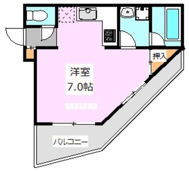 エスプワール中里(1K/3階)の間取り写真
