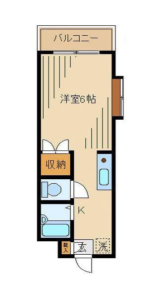 ビクトワール西新宿(1K/1階)の間取り写真
