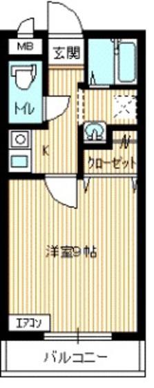 エル・ドラドII(1K/1階)の間取り写真