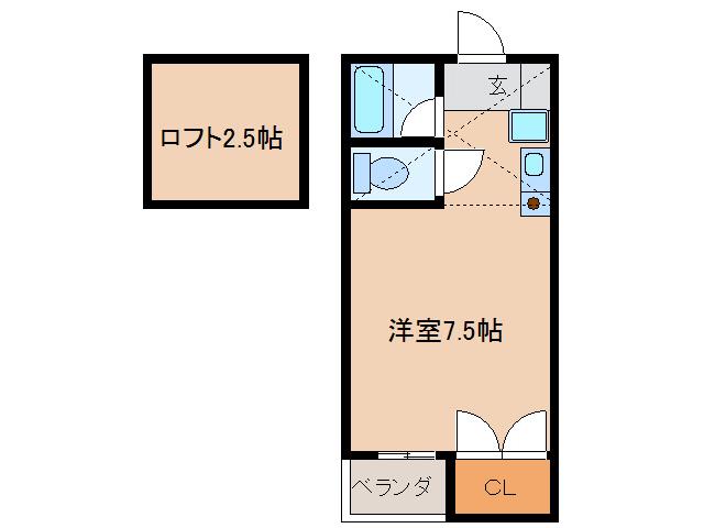 エムパヤール(ワンルーム/2階)の間取り写真