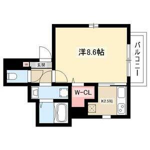 ユノディエール本陣(1K/2階)の間取り写真