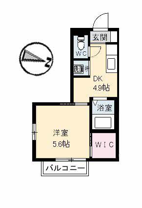 メゾンアメニティ槙原 A棟(1DK/1階)の間取り写真