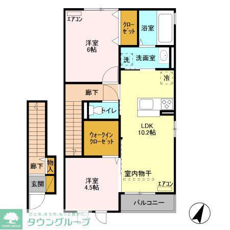 ヴァンヴェール(2LDK/2階)の間取り写真