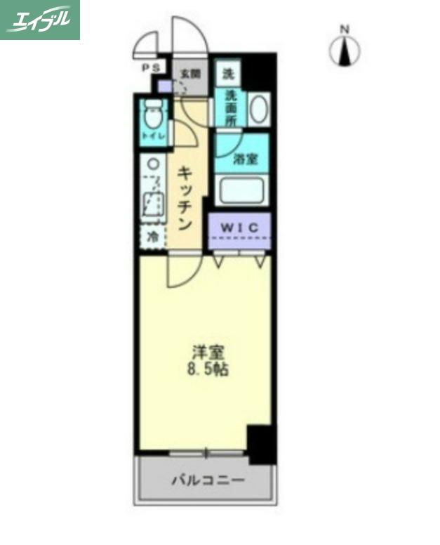 アルファレガロ南中央町(1K/4階)の間取り写真
