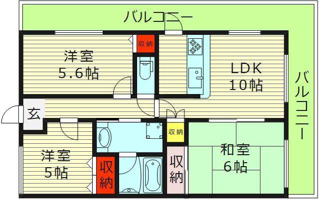 サンヴェール森ノ宮(3LDK/11階)の間取り写真