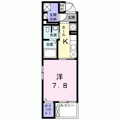 セントラルグレースK(1K/5階)の間取り写真