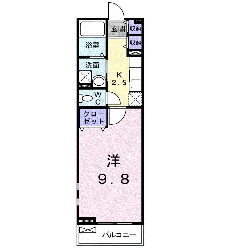 フリーデ(1K/2階)の間取り写真