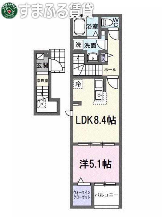 フラン アビタシオン(1LDK/2階)の間取り写真