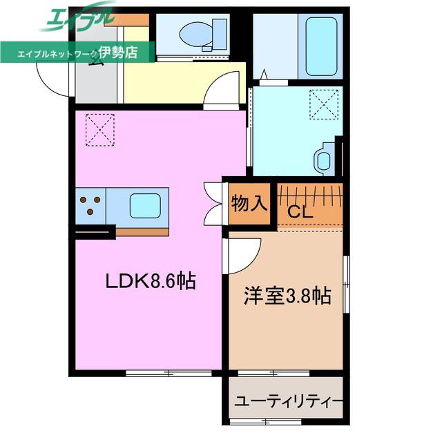 ONE小俣(1LDK/2階)の間取り写真