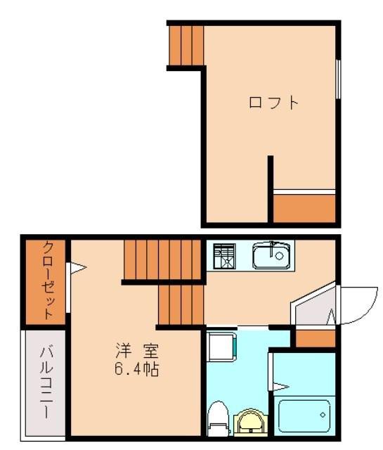 ユアーズ和白駅前(1K/1階)の間取り写真