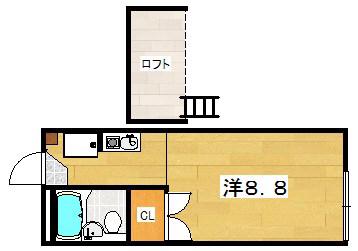 エルメゾン藤阪(1K/2階)の間取り写真