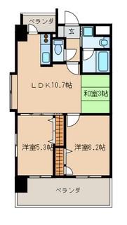 アジリア博多イースト(3LDK/10階)の間取り写真