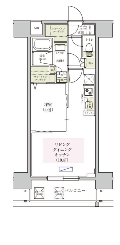 アーバネックス東梅田(1LDK/5階)の間取り写真